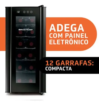 foto de Adega De Vinhos Brastemp Para 12 Garrafas Com Painel Touch BZC12BE Preto