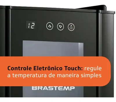 foto de Adega De Vinhos Brastemp Para 12 Garrafas Com Painel Touch BZC12BE Preto