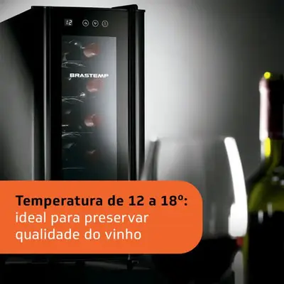 foto de Adega De Vinhos Brastemp Para 12 Garrafas Com Painel Touch BZC12BE Preto