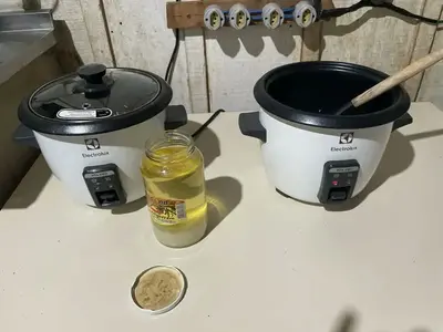 foto de Panela Elétrica Electrolux vapor arroz capacidade 1,3L 7 xícaras manter aquecido panela removível antiaderente tampa vidro RCB50 branca por Rita Lobo