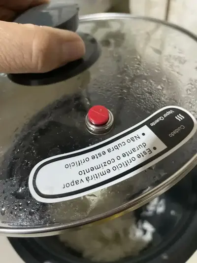 foto de Panela Elétrica Electrolux vapor arroz capacidade 1,3L 7 xícaras manter aquecido panela removível antiaderente tampa vidro RCB50 branca por Rita Lobo