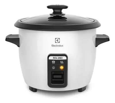 foto de Panela Elétrica Electrolux vapor arroz capacidade 1,3L 7 xícaras manter aquecido panela removível antiaderente tampa vidro RCB50 branca por Rita Lobo