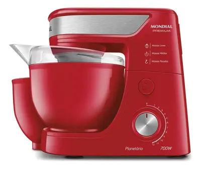 foto de Batedeira Planetária Mondial 700W BP-01P-R cor Vermelho