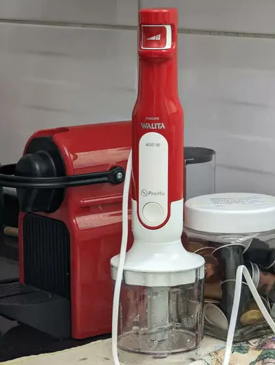 foto de Mixer de Alimentos Philips Walita Ri262242 400w 3 Em 1 Vermelho e Branco Copo 800ml
