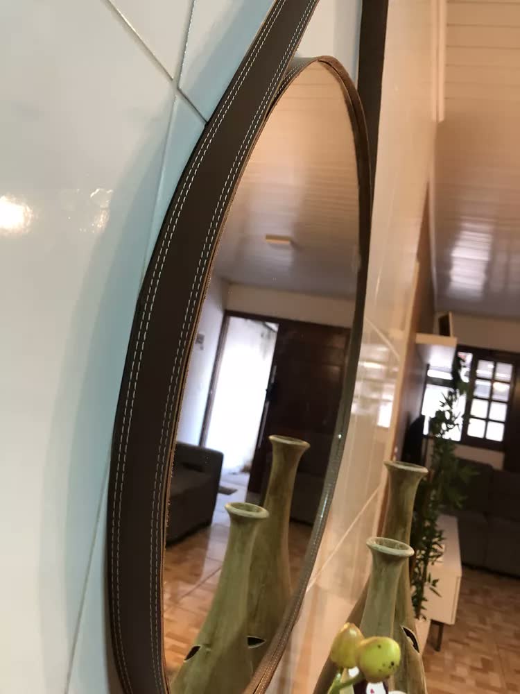 foto de Espelho Para Banheiro Decorativo Redondo 60cm Com Suporte