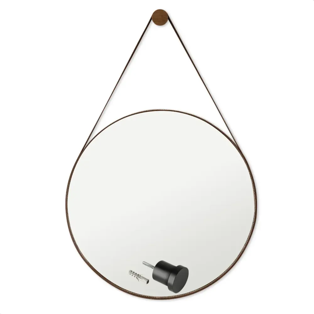 Espelho Para Banheiro Decorativo Redondo 60cm Com Suporte
