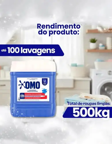foto de Lava Roupas Líquido Omo Lavanderia Profissional Lavagem 7 L