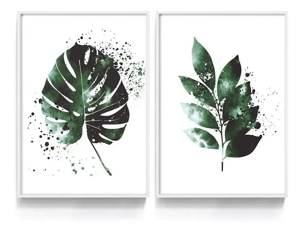 Quadro Decorativo Folhas Botânico Minimalista Costela Adão