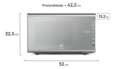 foto de Micro-ondas MI41S Inox Espelhado Painel Integrado 31 litros Electrolux