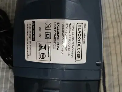 foto de Aspirador de Pó Portátil Black Decker Modelo APS1200 com Função Sopro