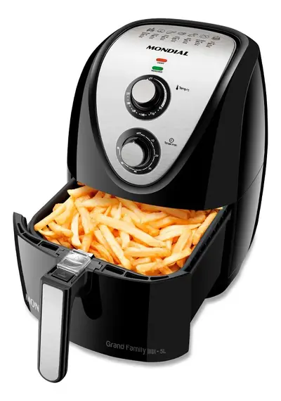 foto de Fritadeira elétrica sem óleo Mondial Cozinha AFN-50 5L preta e inox
