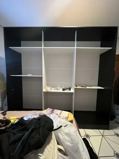 foto de Guarda Roupa Casal Armário Quarto 100% Mdf C Espelho Madesa Royale 3 Portas Cor Branco 106209