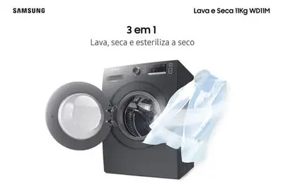 foto de Lava E Seca Samsung Wd11m Com Digital Inverter Inox 11kg Cor Inox look