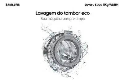foto de Lava E Seca Samsung Wd11m Com Digital Inverter Inox 11kg Cor Inox look