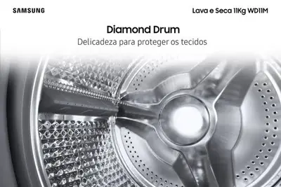 foto de Lava E Seca Samsung Wd11m Com Digital Inverter Inox 11kg Cor Inox look