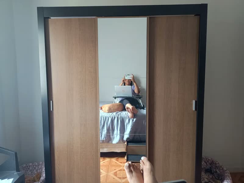 foto de Guarda Roupa Casal Madesa Mônaco 3 Portas Correr Com Espelho Cor Rustic/Branco 1093D81E
