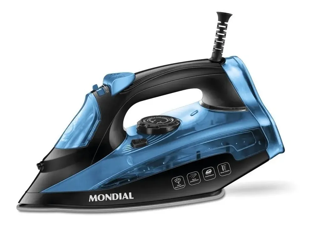 Ferro A Vapor F-53 1200w Preto E Azul Mondial