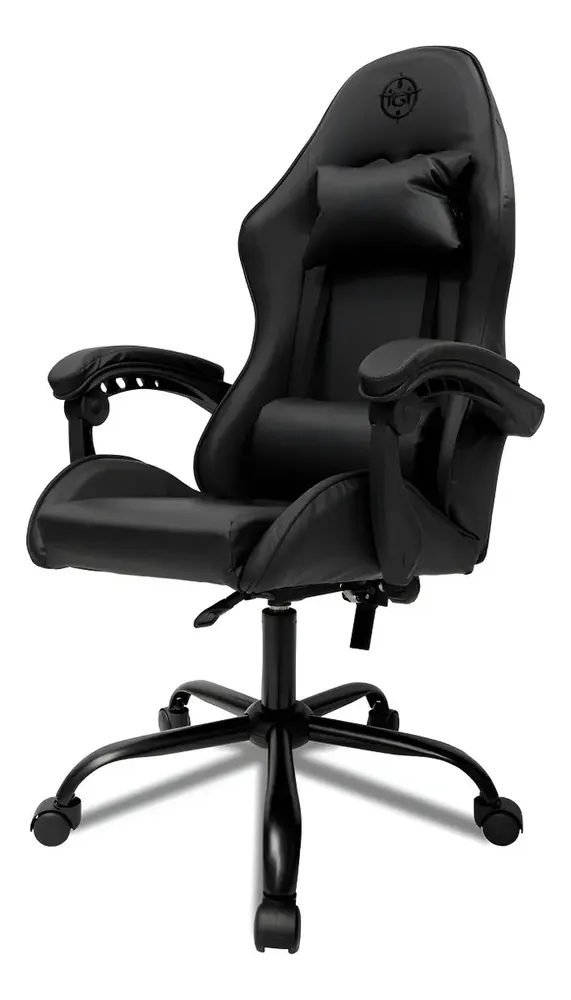 Cadeira de escritório TGT Heron TGT-HR gamer preta com estofado de couro sintético