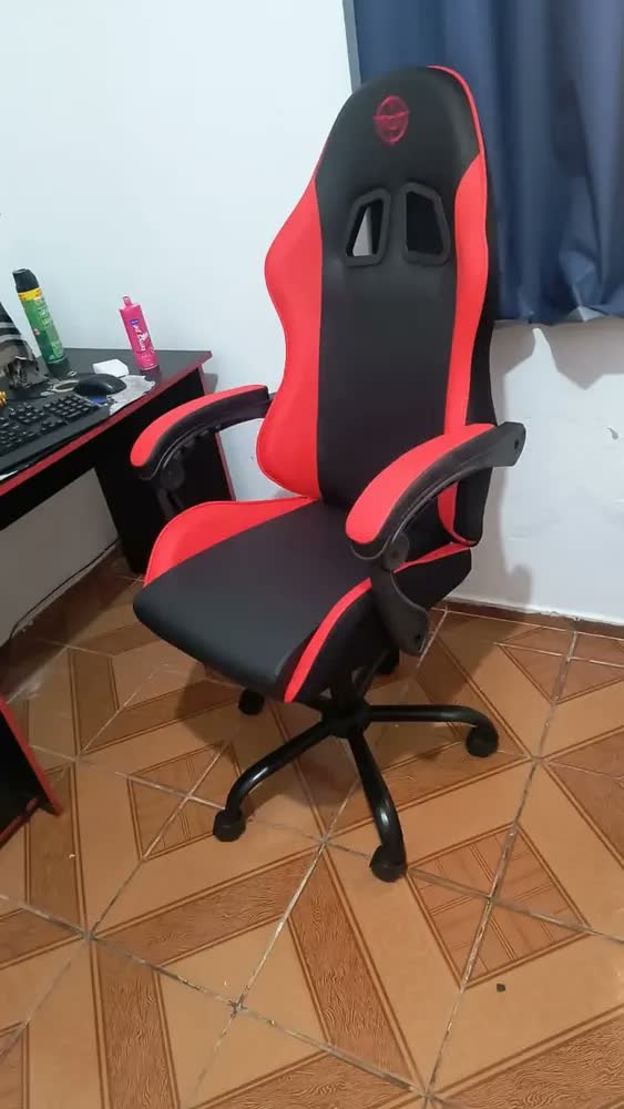 foto de Cadeira de escritório TGT Heron TGT-HR gamer ergonômica vermelha com estofado de couro sintético