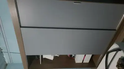 foto de Guarda-roupa Casal Reno Madesa 3 Portas De Correr Espelho Rp Cor Rustic/Preto 1095H91E