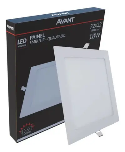 foto de Plafon Led Luminaria Embutir Painel Teto 18w Avant
