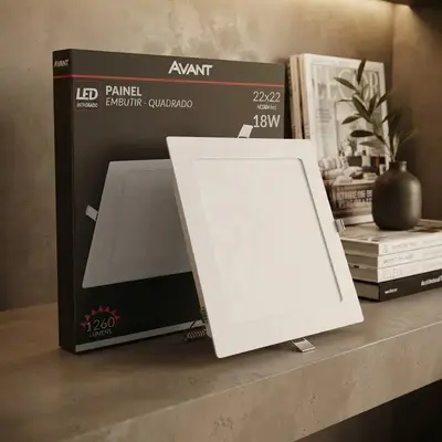 foto de Plafon Led Luminaria Embutir Painel Teto 18w Avant