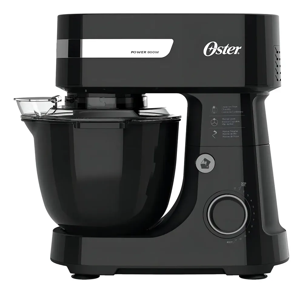 Batedeira Planetária Oster OBAT630 Preta com Tigela de 4 L e 800 W