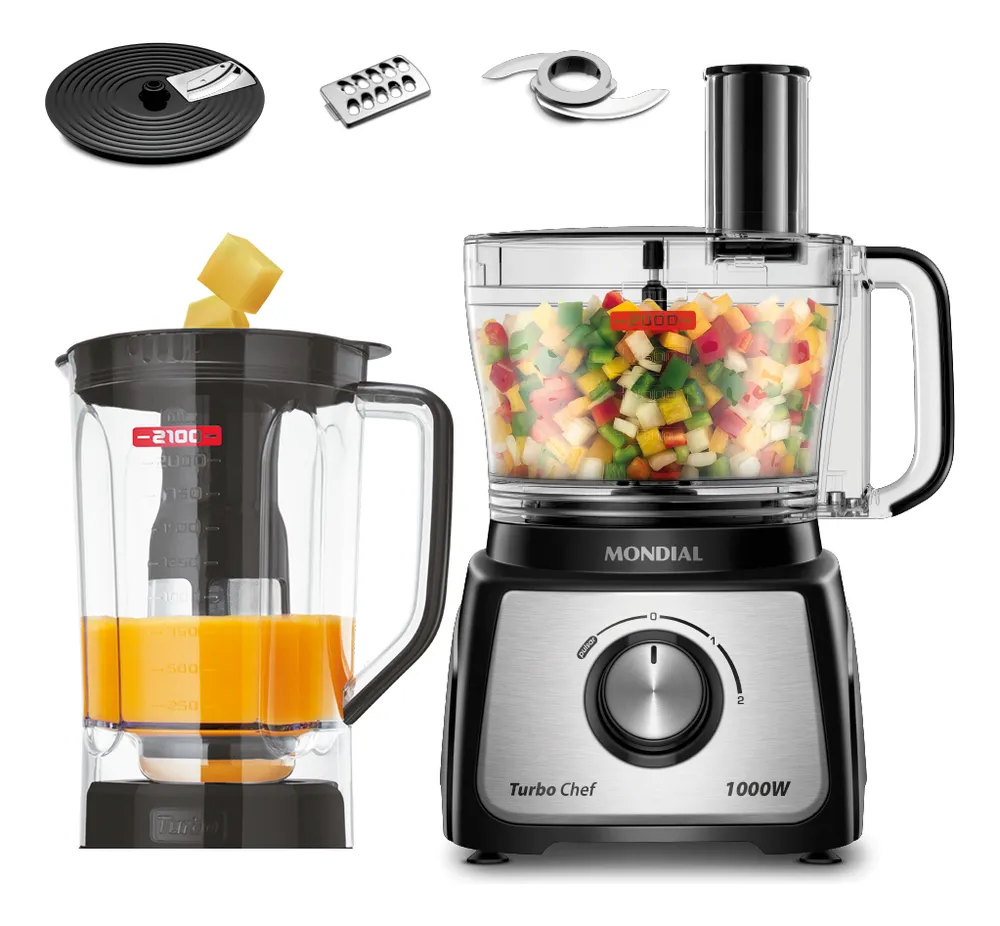 foto de Multiprocessador Turbo Chef 5 Em 1 Mondial 1000W MPN-01-B