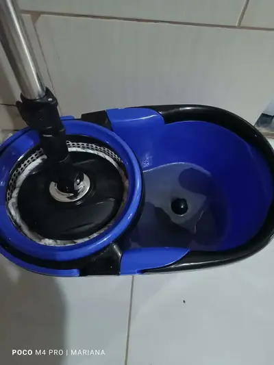 foto de Esfregão Perfect Pro Mop 360° Balde Inox Cabo Longo Microfibra 16L