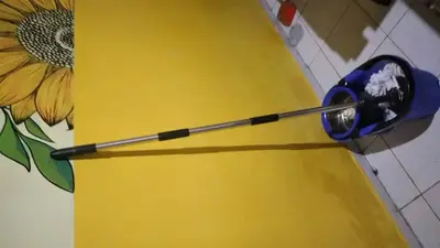 foto de Esfregão Perfect Pro Mop 360° Balde Inox Cabo Longo Microfibra 16L