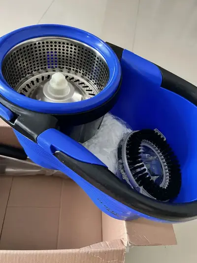 foto de Esfregão Perfect Pro Mop 360° Balde Inox Cabo Longo Microfibra 16L