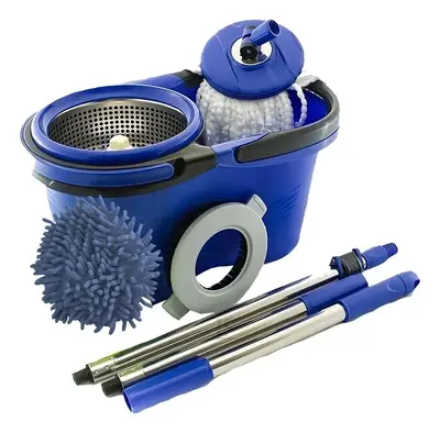 foto de Esfregão Perfect Pro Mop 360° Balde Inox Cabo Longo Microfibra 16L