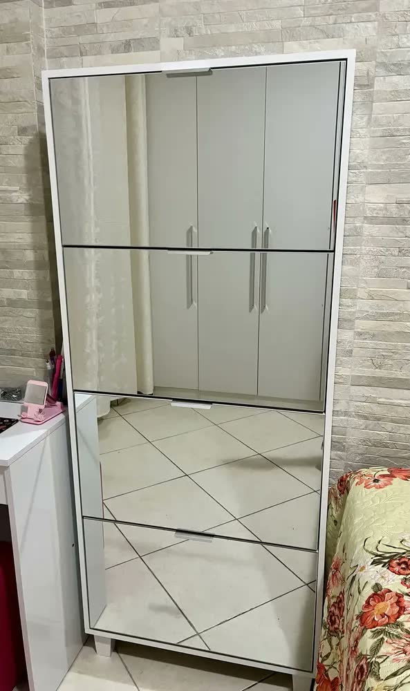 foto de Sapateira Pequim Quatro Portas Com Espelho Rede Móveis