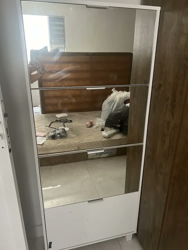 foto de Sapateira Pequim Quatro Portas Com Espelho Rede Móveis