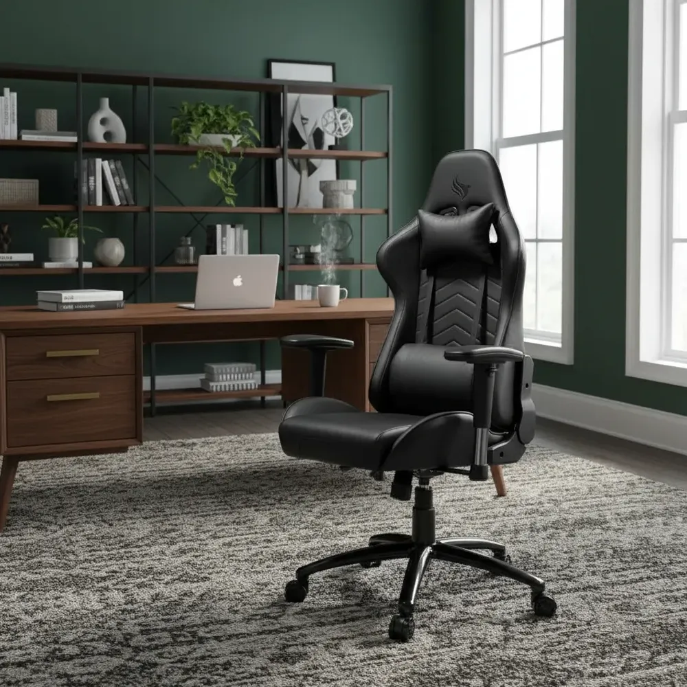 Cadeira Gamer Pichau Donek S Preta Reclinável Cor Preto Material do estofamento Couro