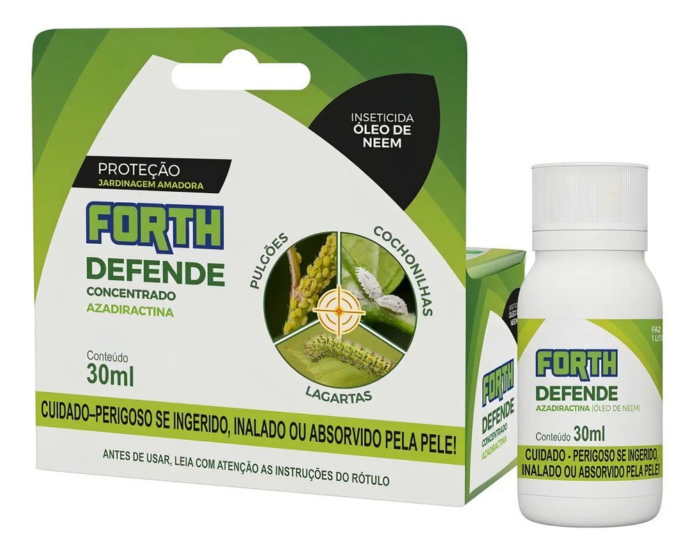 Inseticida Forth Defende Óleo Neem Concentrado 30ml Plantas