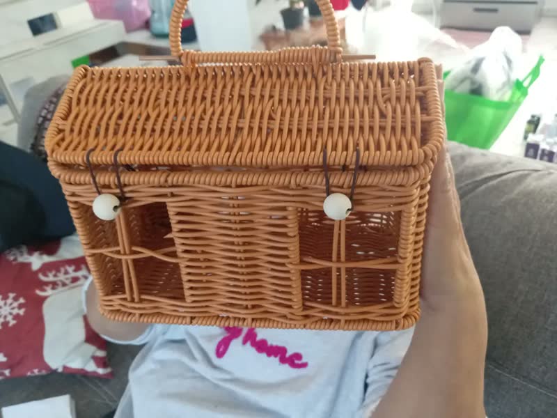 foto de .. Cesta Em Forma De Casa De Vime Com Tampa, Decorativa .,