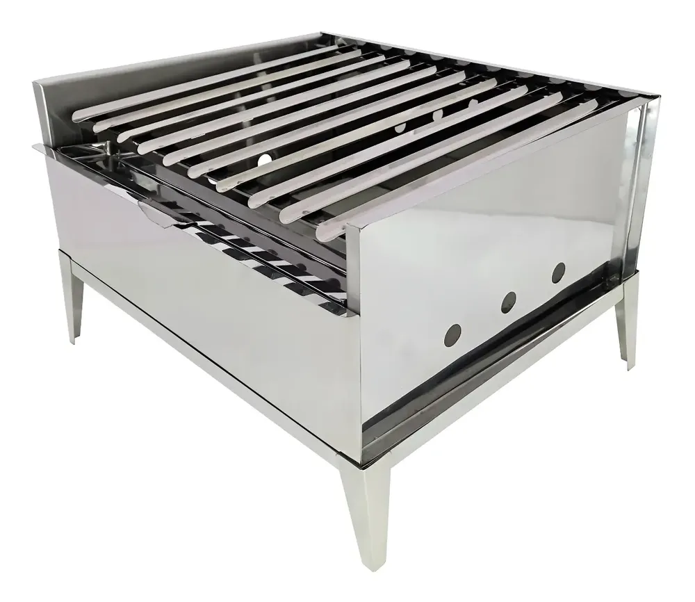foto de Churrasqueira Móvel Pantheon Inox Mini Parrilla com Tijolos Refratários
