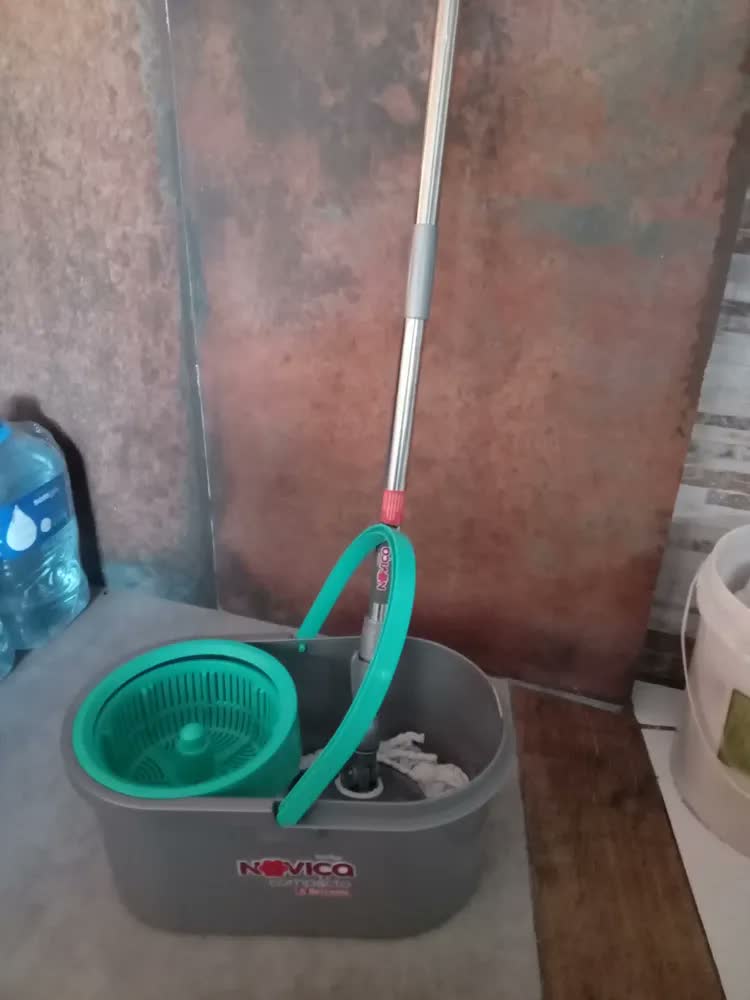 foto de Mop Compacto Com Balde 10 Litros Bettanin Noviça Tiffany/cinza