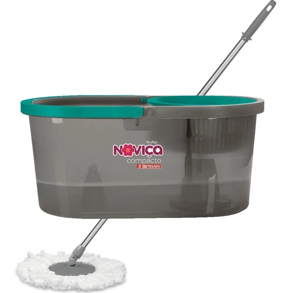 Mop Compacto Com Balde 10 Litros Bettanin Noviça Tiffany/cinza