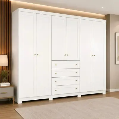 foto de Guarda Roupa Casal 06 Portas 04 Gavetas Americano Henn