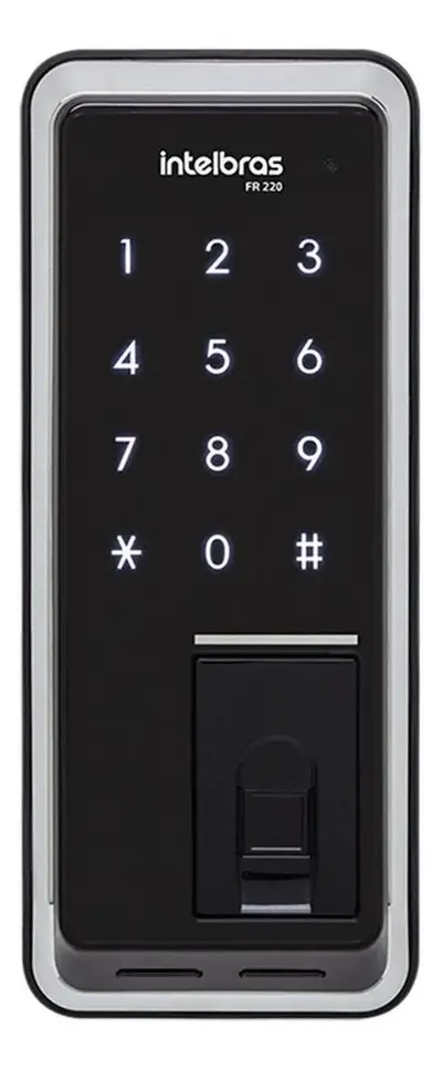 foto de Fechadura De Sobrepor Digital E Senha Com Biometria Fr 220 Intelbras