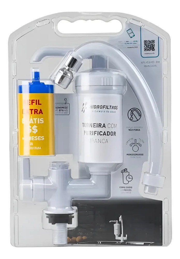 Torneira Cozinha Mesa Monocomando Hidrofiltros Branco Com Filtro