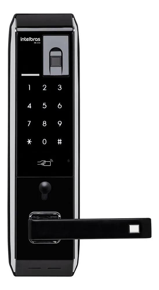 Fechadura Digital De Embutir Com Biometria Fr 330 Preto Intelbras