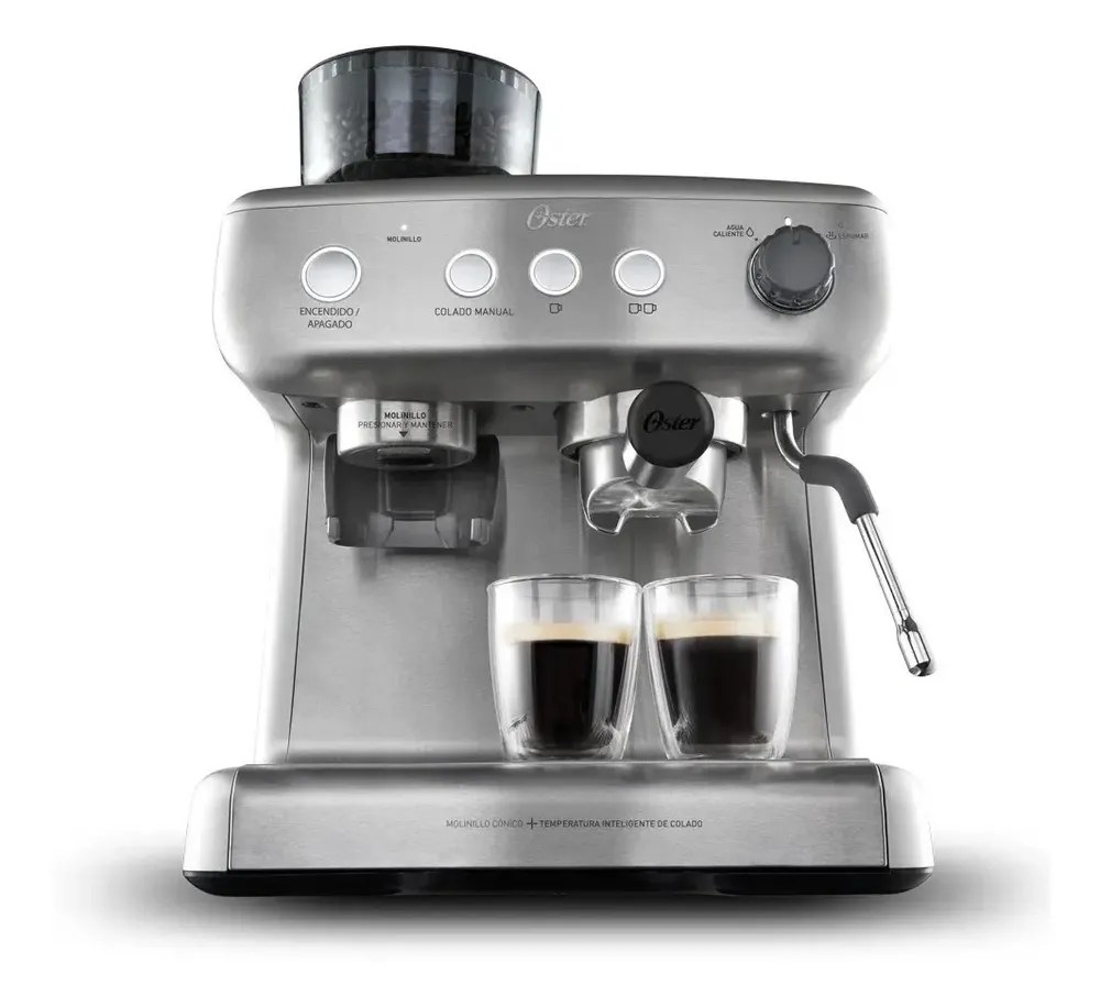 foto de Cafeteira Espresso Oster Perfect Brew 15 barras C/molino Color Plateado