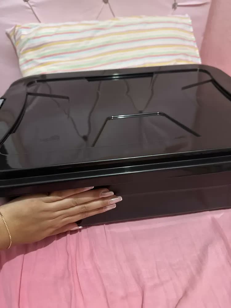 foto de Caixa Organizadora Multiuso Plástica 28 Litros Com Tampa Cor Preto