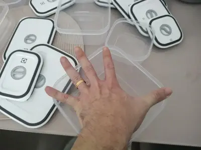 foto de Electrolux Kit 12 Potes Herméticos de Plástico Retangulares, Multiuso, Vedação Silicone, BPA Free, Porta Mantimentos, Empilháveis