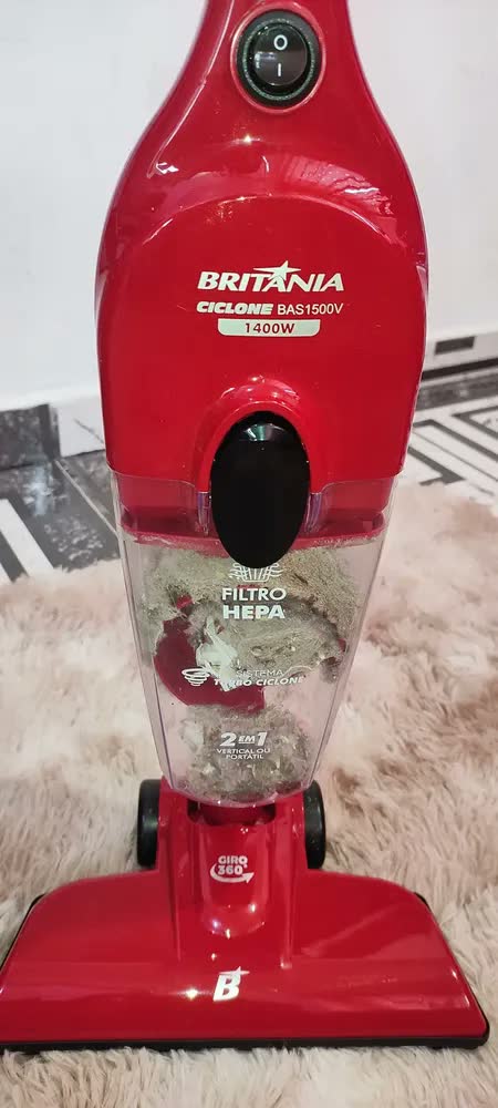 foto de Aspirador De Pó Bas1500v Vertical Ciclone 1400w Britânia Cor Vermelho