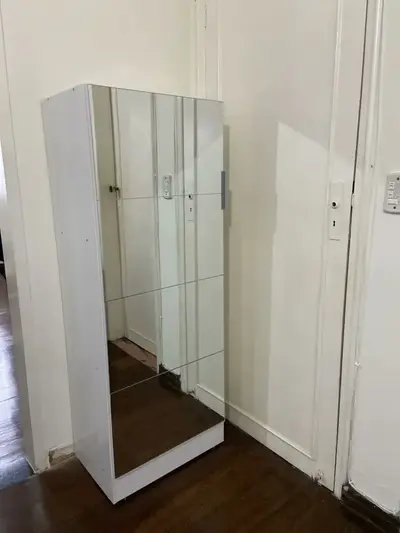 foto de Sapateira 1 Porta Com Espelho Jade Plus Multimóveis V6007 Cor Branco