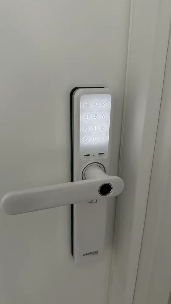 foto de Fechadura Inteligente de Embutir com Biometria IFR 7000 Branca Intelbras